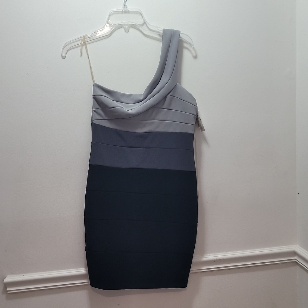 Frederick's of Hollywood One-Shoulder Gray and Black Dress